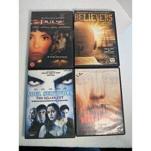 Lot of 4 Horror Movies DVD Pulse‎ ,Believers ,Soul Survivors ,Mute Witness
